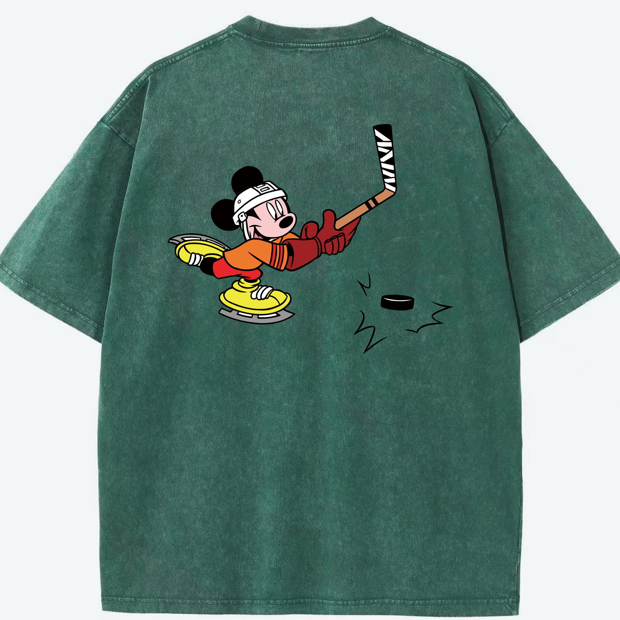 （画像用） ミッキーマウス Mickey Mouse 綿100% ヴィンテージ風 半袖Tシャツ（背面プリント）